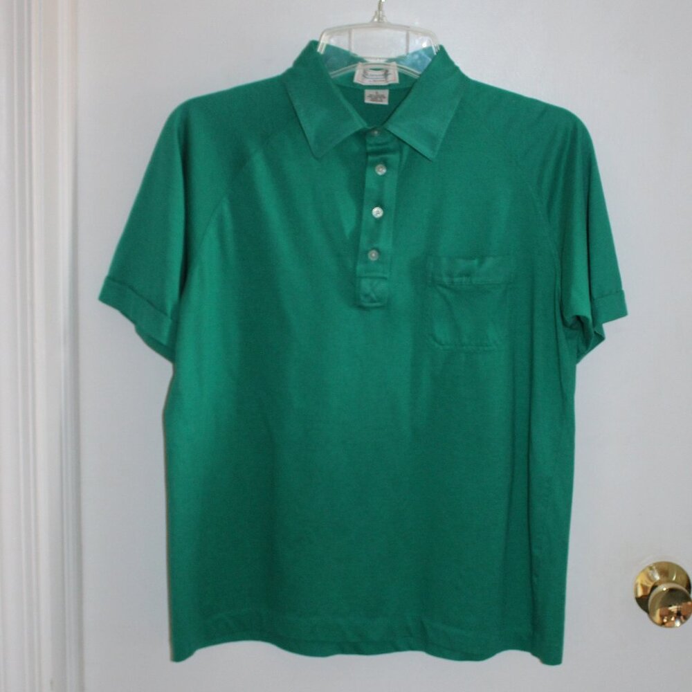 Tournament Arrow Sportswear Polo Shirt Men's Large L Green Vintage